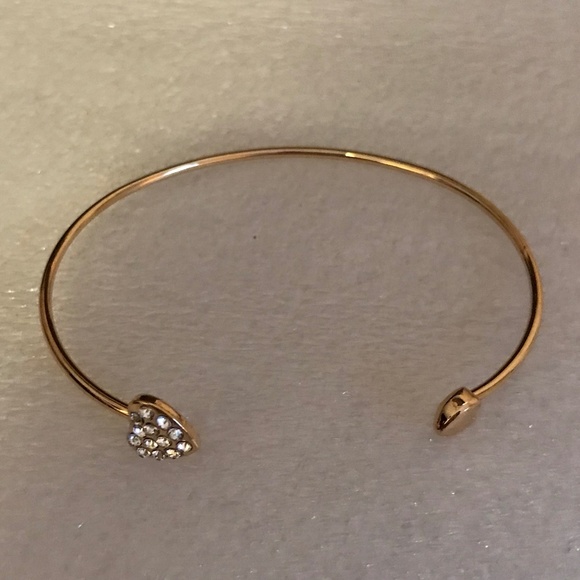 2 for $12 Adjustable Love Heart Silver and Gold-tone Bangle Bracelet - Picture 8 of 12